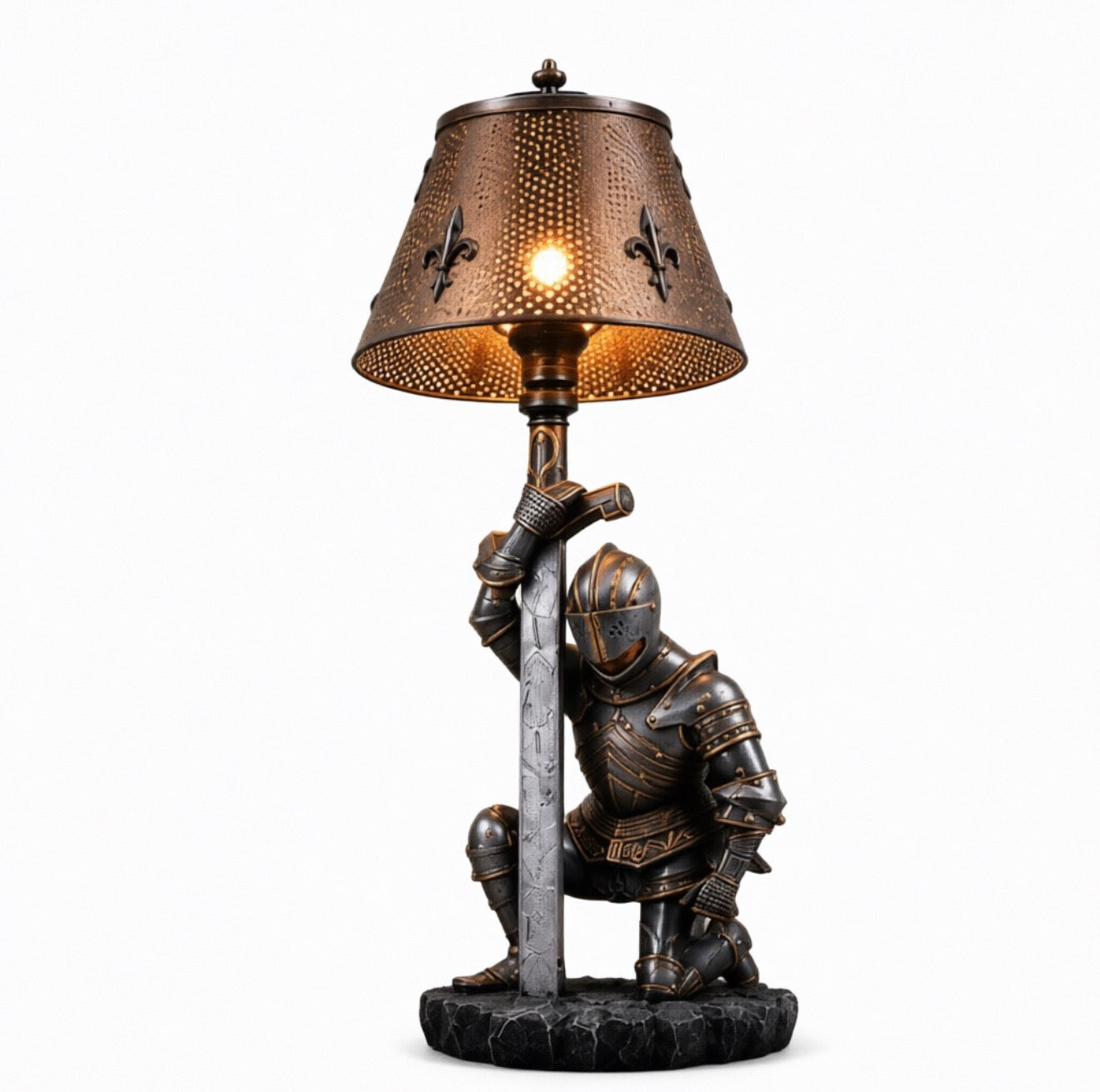 Creative style medieval knight desk lamp