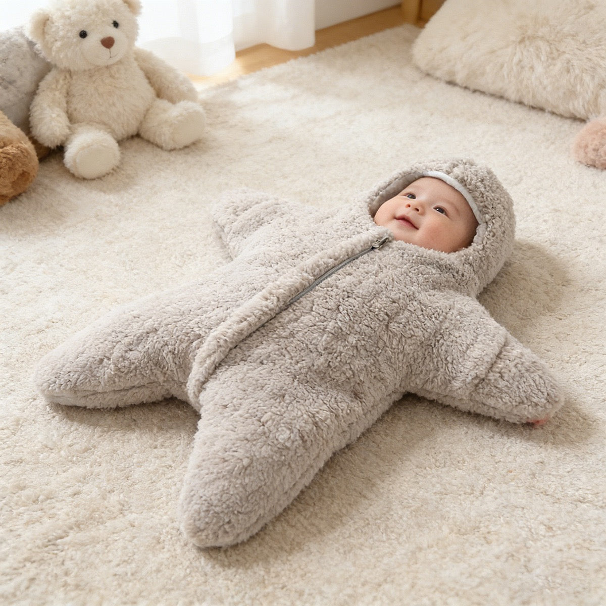 Custom Handmade knitted baby star-shaped sleeping bag
