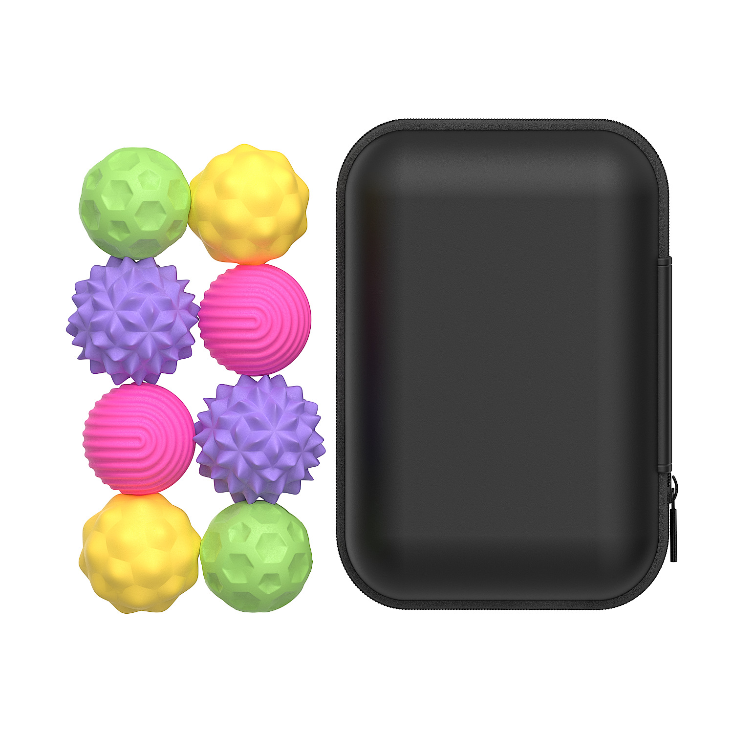 Magnetic Sensory Fidget Balls – Textured Pocket Fidget Toy with Carrying Case