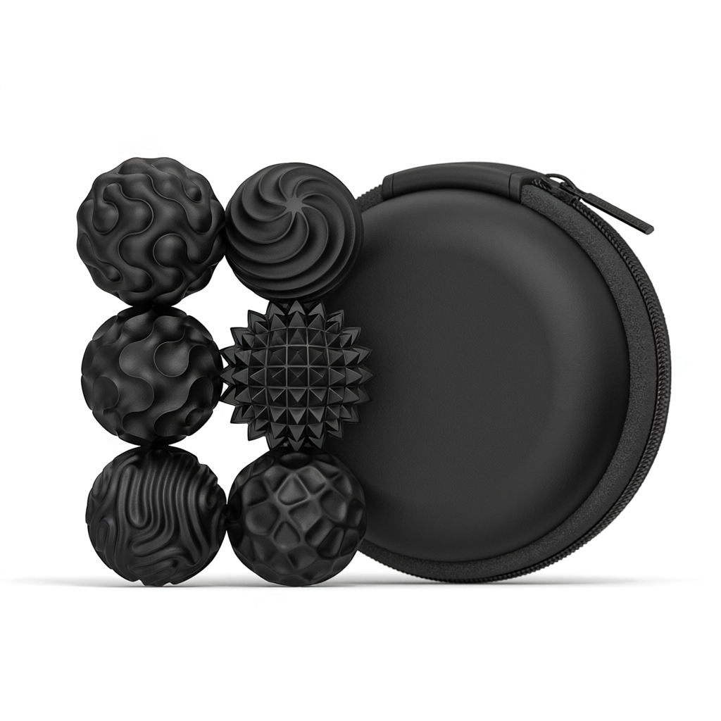 Magnetic Sensory Fidget Balls – Textured Pocket Fidget Toy with Carrying Case