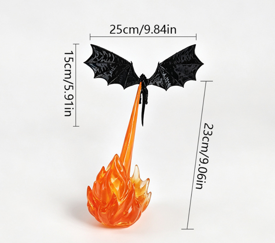 Dragon spitting flames desktop ornament