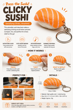 Clicky Sushi Fidget Keychain – Satisfying Press Stress Relief Toy