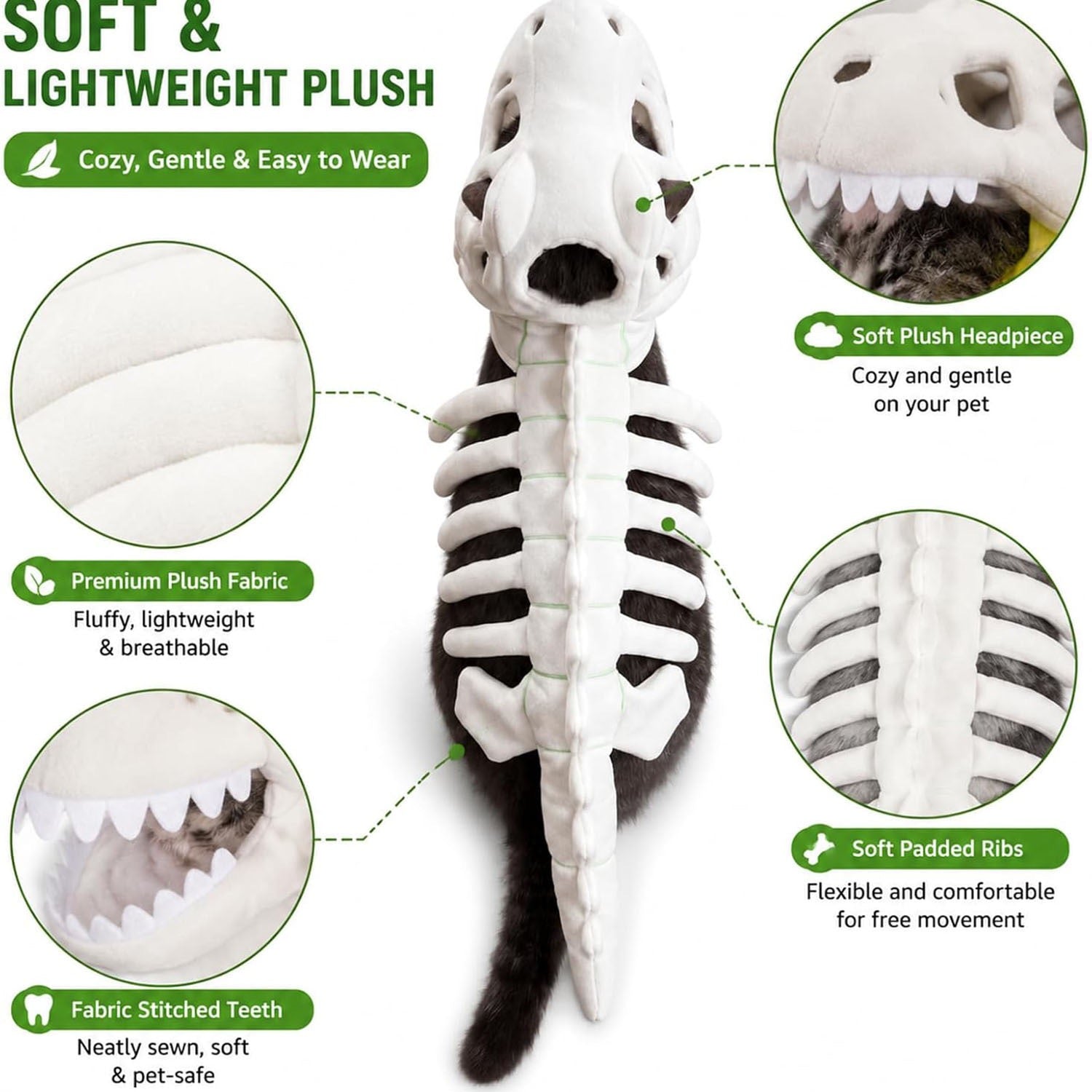 Pet Clothing  cos dinosaur skeleton