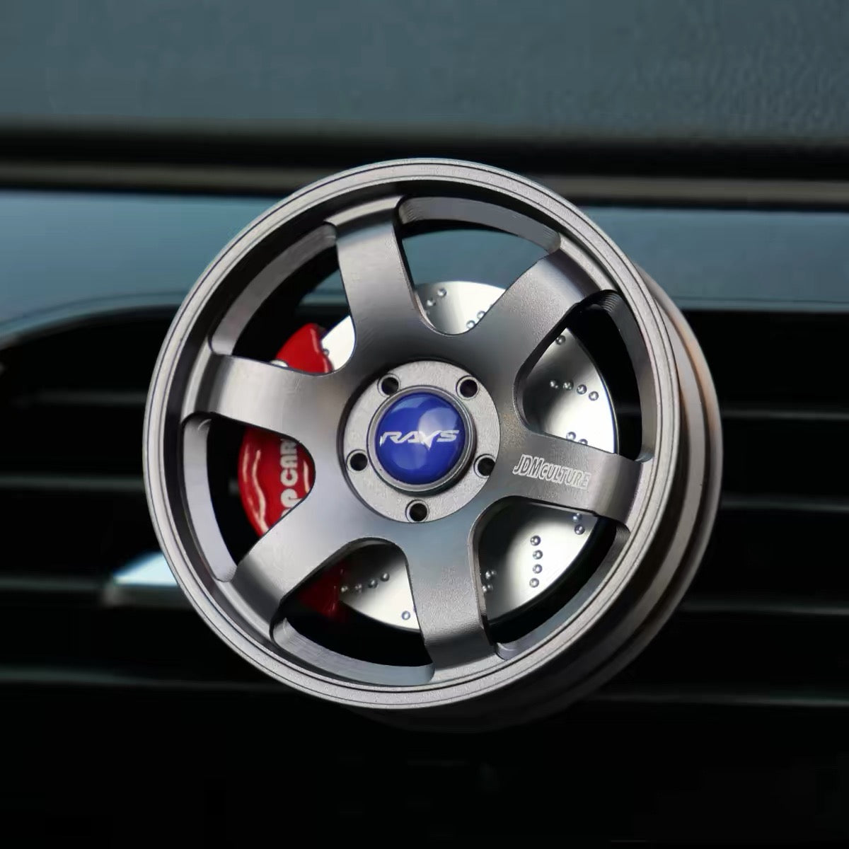 Alloy Car vent hub-shaped fragrance finger spinner toy