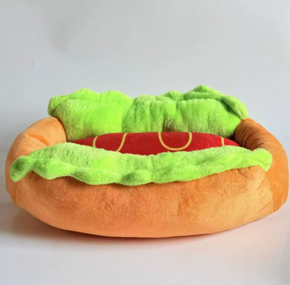 Creative hot dog-shaped pet mat
