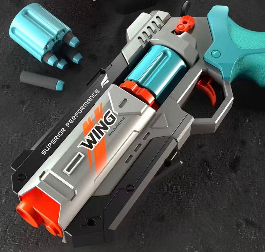 Mechanical armor style science fiction revolver Apex