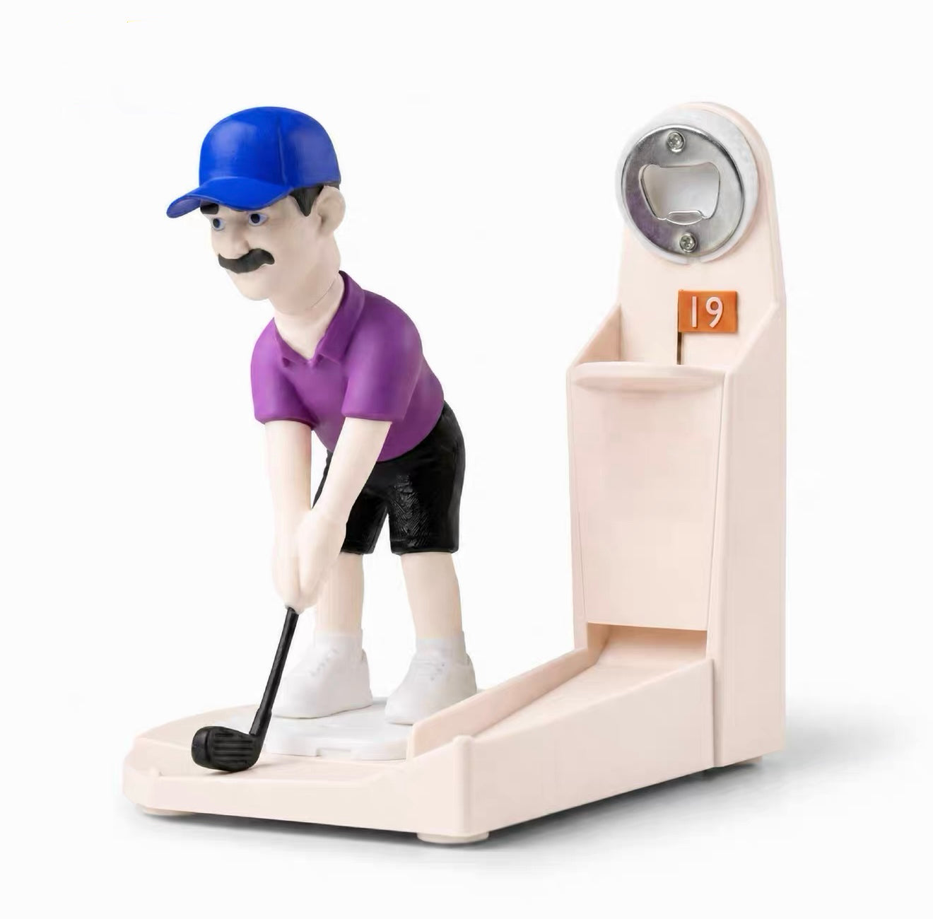 Golf-style beer opener