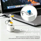 Fun Seagull Shaped Stress Relief Push Button Fidget Toy Keychain, Novelty Cute Desk Ornament for Office, Small Gift
