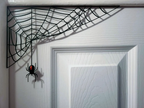 Halloween Spider Web Corner Decor – Black Hanging Spider Wall Decoration