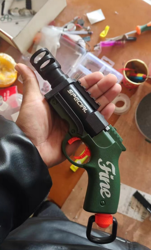 Science fiction style hand cannon launcher