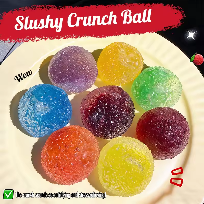 Crystal Crunch Squeeze Ball – Stretchy Sensory Stress Relief Toy