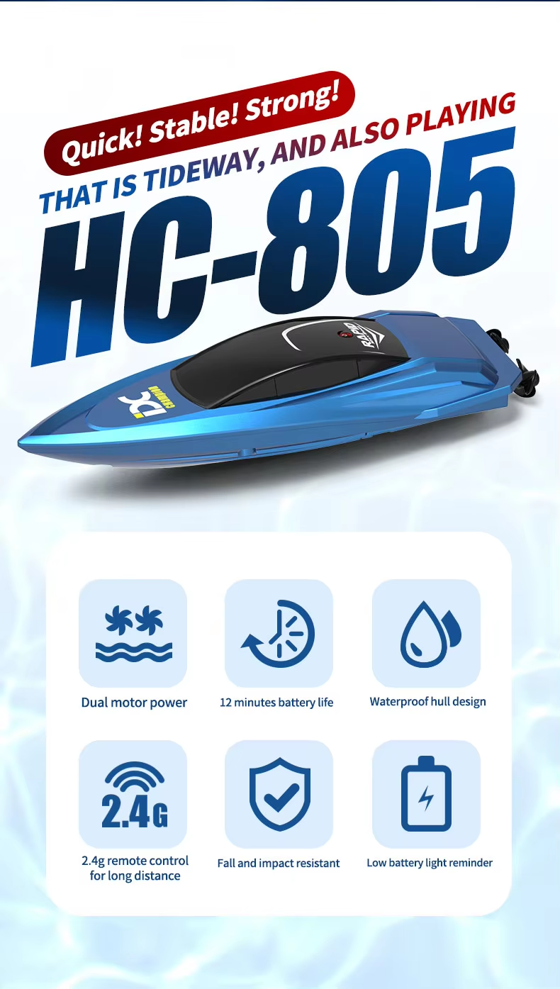 Pocket-Size RC Speed Boat – 2.4GHz Mini Racing Boat