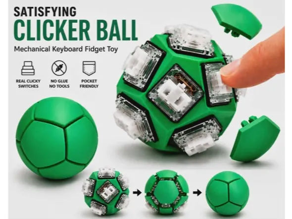 Mechanical Clicker Ball Fidget Toy – Multi-Switch Stress Relief Desk Toy