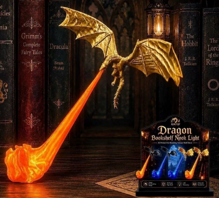 Dragon spitting flames desktop ornament
