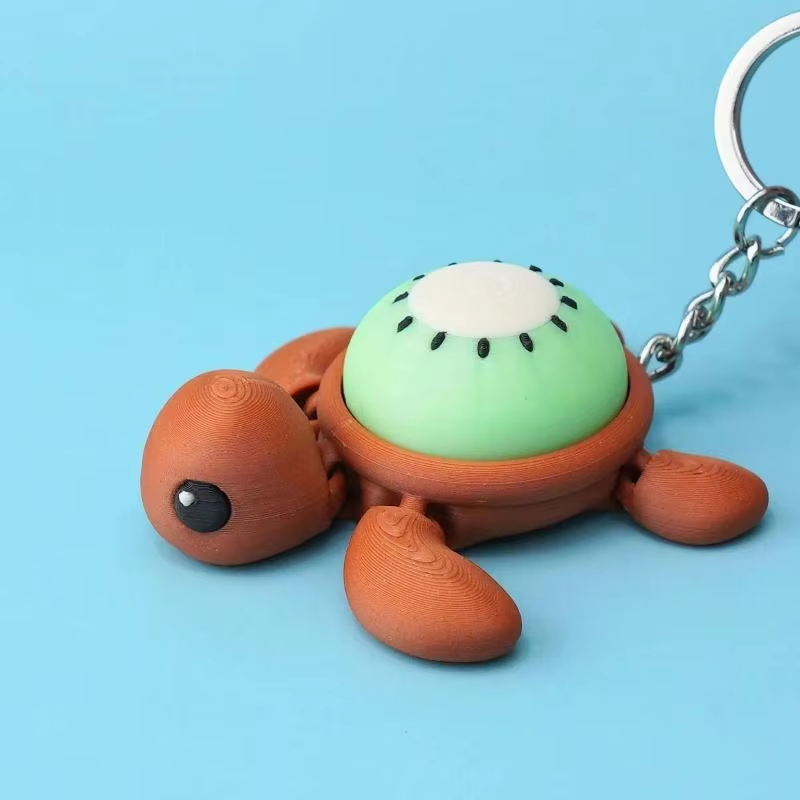 Fruit Turtle Clicker Fidget Keychain – Cute Stress Relief Pocket Toy