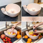 Creative style kitchen fruit cleaning and draining bowl