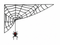 Halloween Spider Web Corner Decor – Black Hanging Spider Wall Decoration