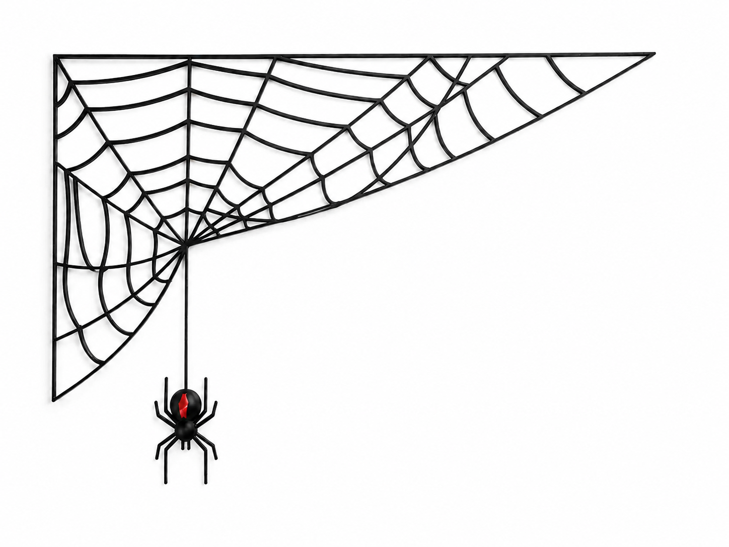 Halloween Spider Web Corner Decor – Black Hanging Spider Wall Decoration
