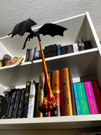 Dragon spitting flames desktop ornament