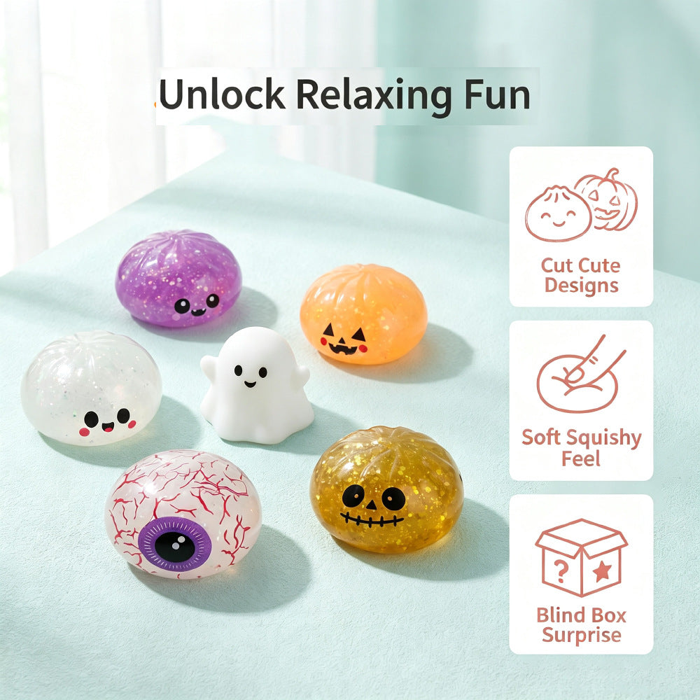 Halloween-style ghost pumpkin stress-relieving squeeze-and-joy toy