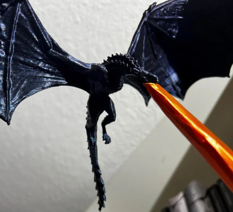 Dragon spitting flames desktop ornament
