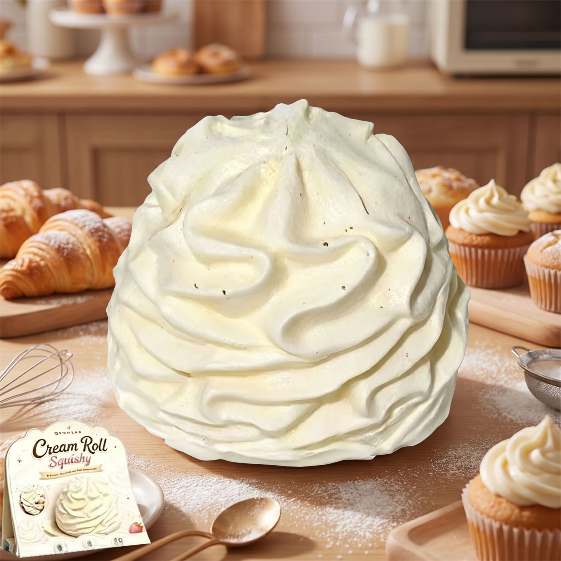 Fluffy Cream Shape Press-and-Play Stress Relief Toy