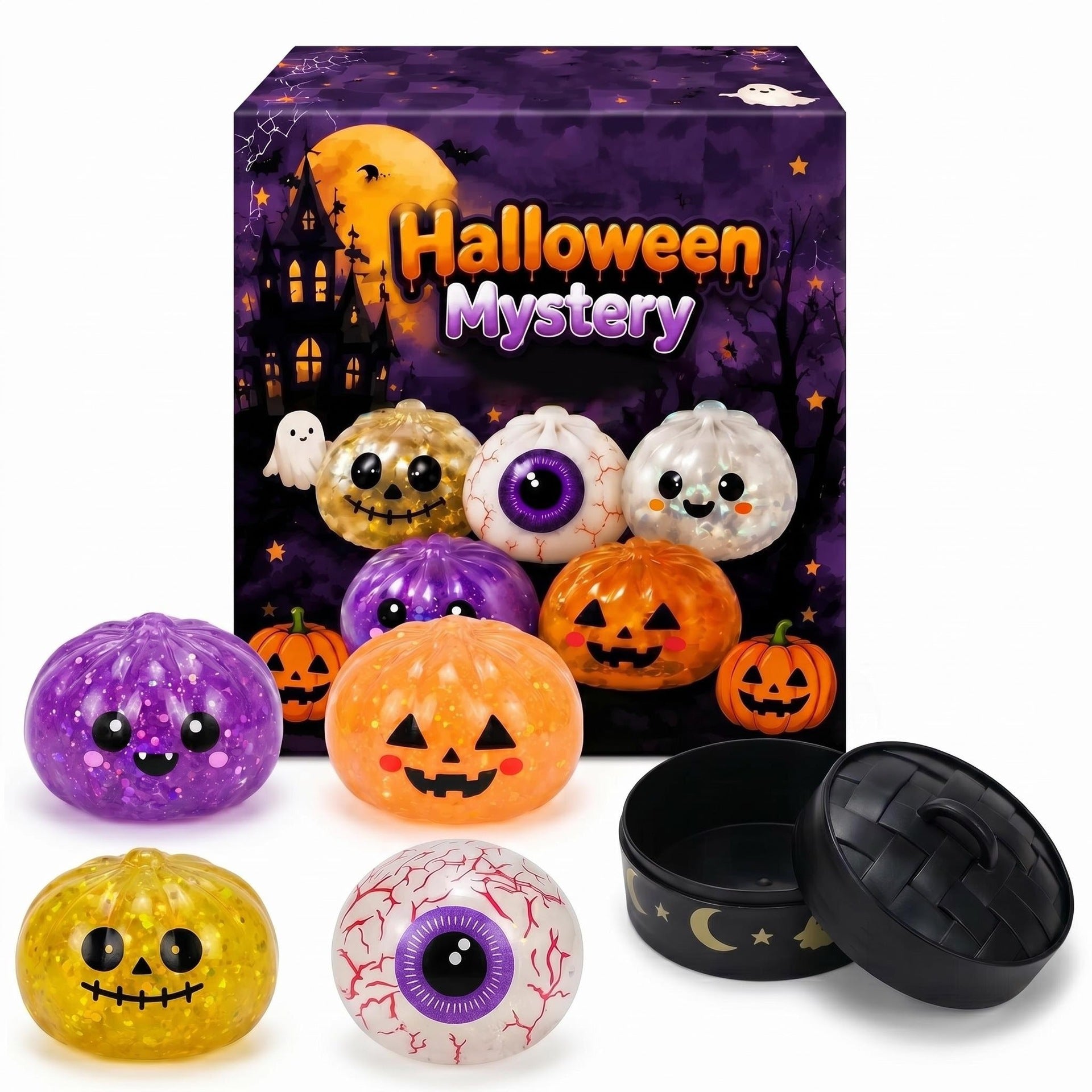 Halloween-style ghost pumpkin stress-relieving squeeze-and-joy toy
