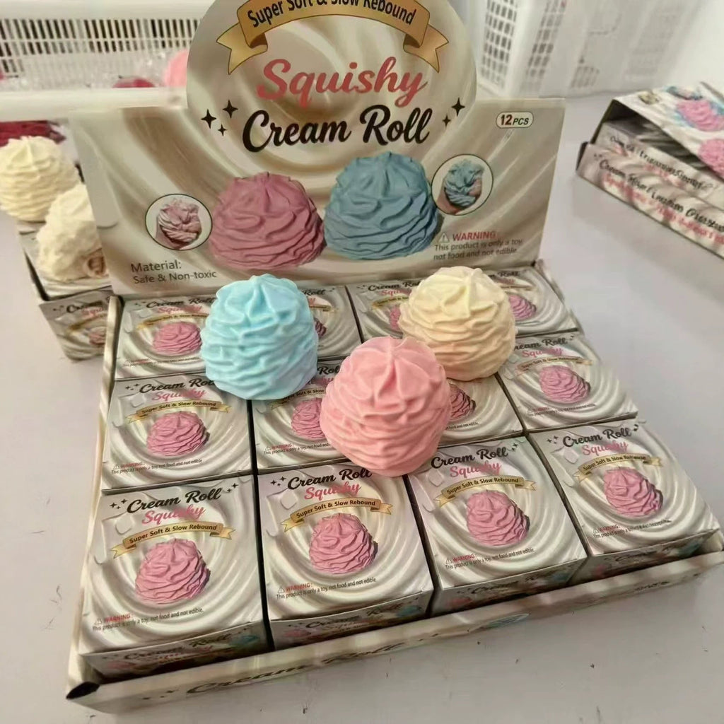 Fluffy Cream Shape Press-and-Play Stress Relief Toy