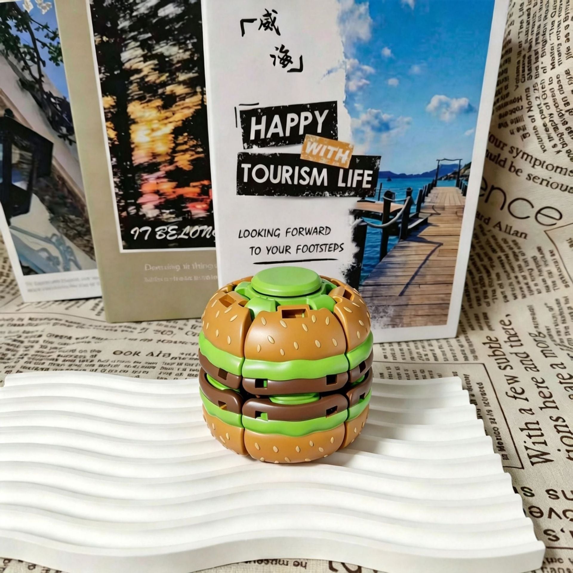 Hamburger appearance finger-timer stress-relieving toy