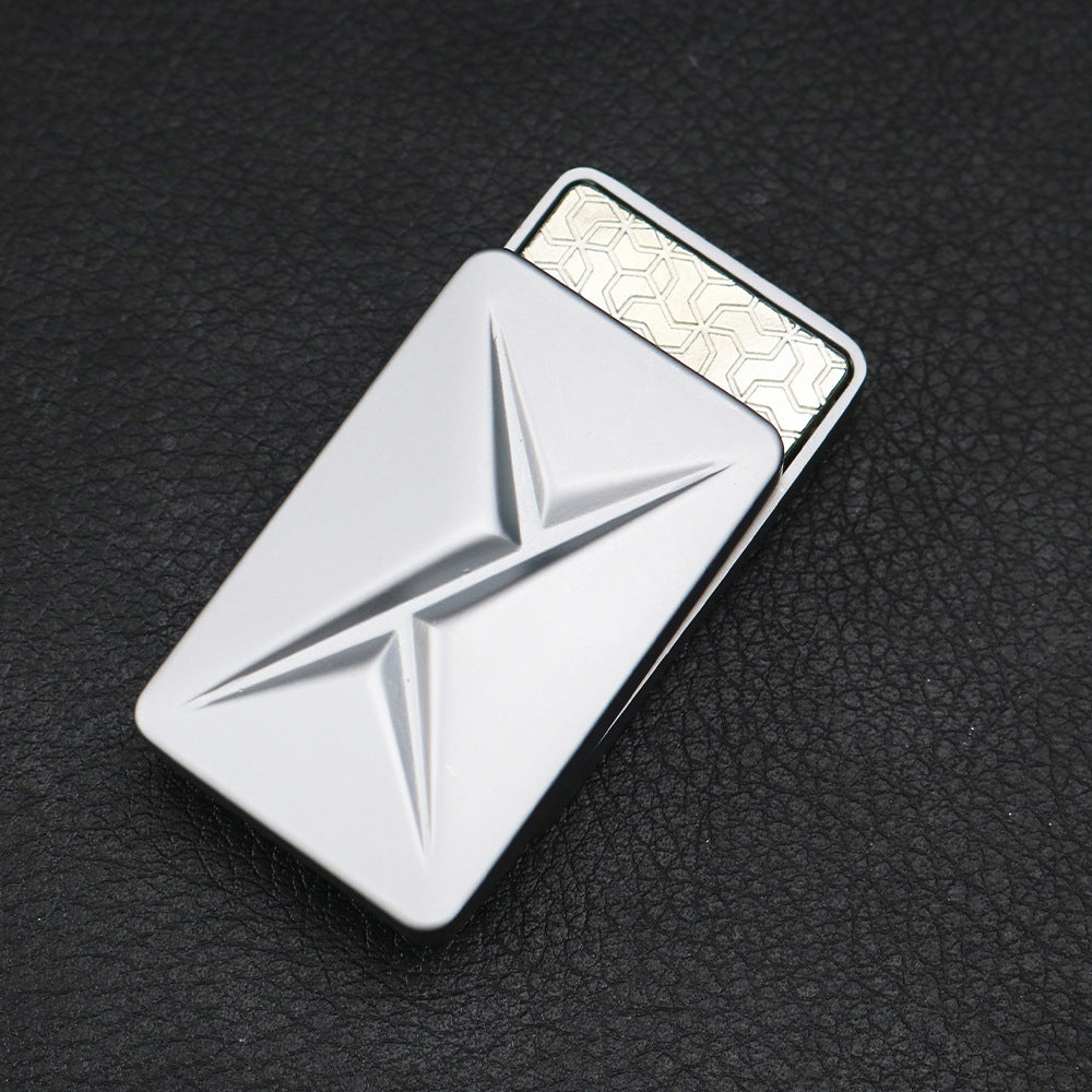 Metal-style poker card finger toy