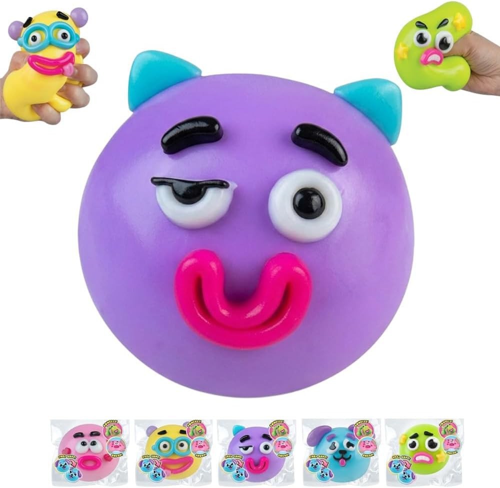Funny dog expression stress-relieving squeeze-and-joy toy