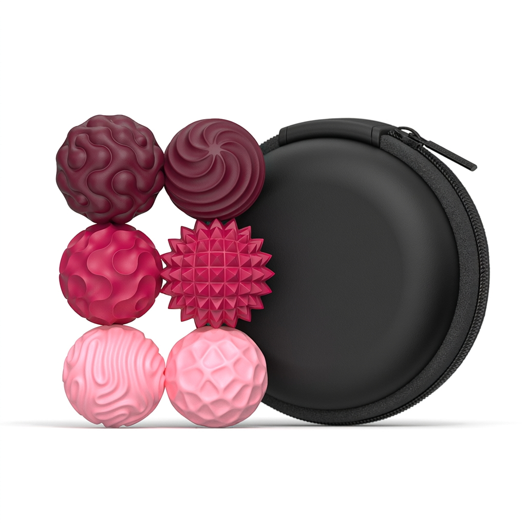 Magnetic Sensory Fidget Balls – Textured Pocket Fidget Toy with Carrying Case