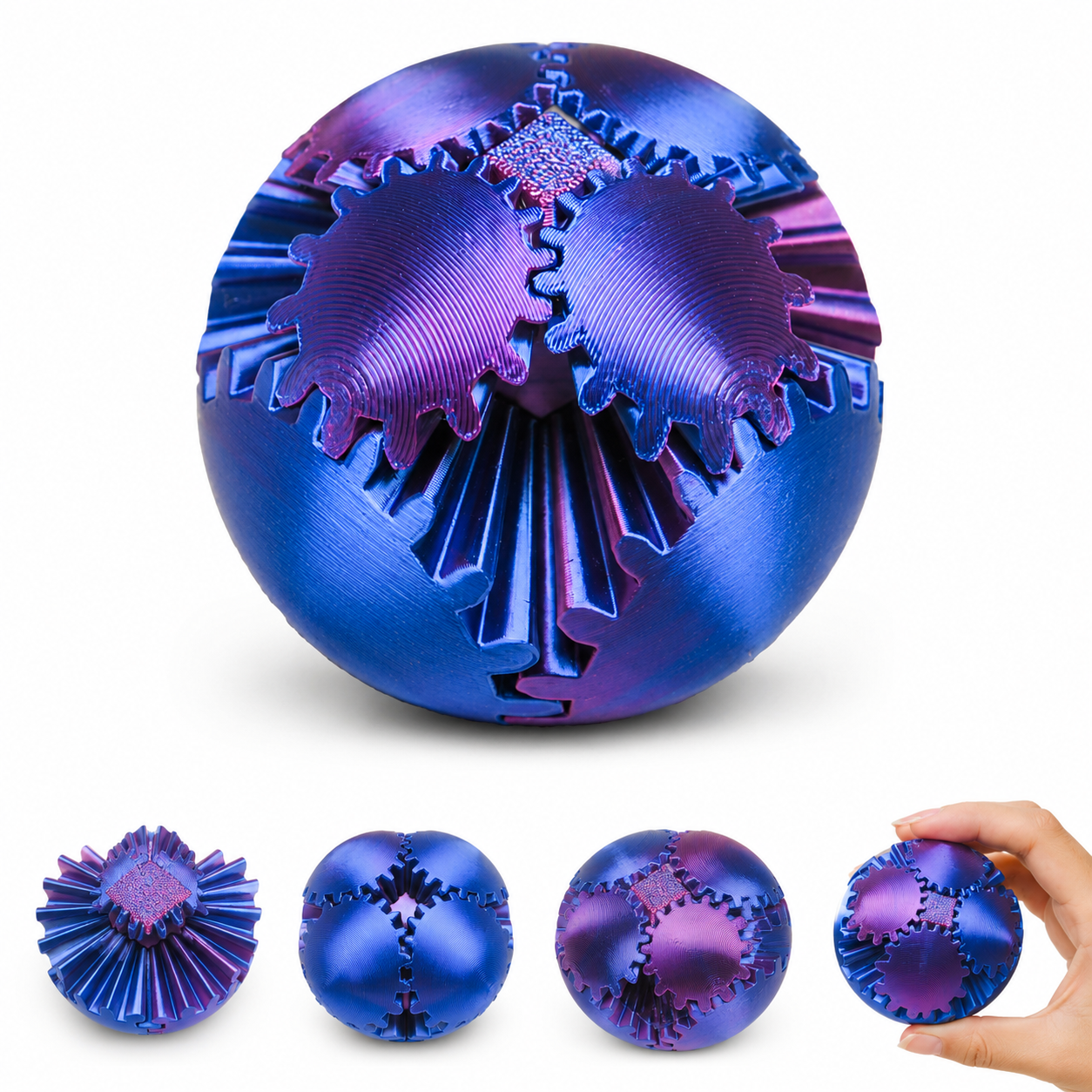 3D Printed Transforming Gear Ball – Interactive Fidget & Stress Relief Toy