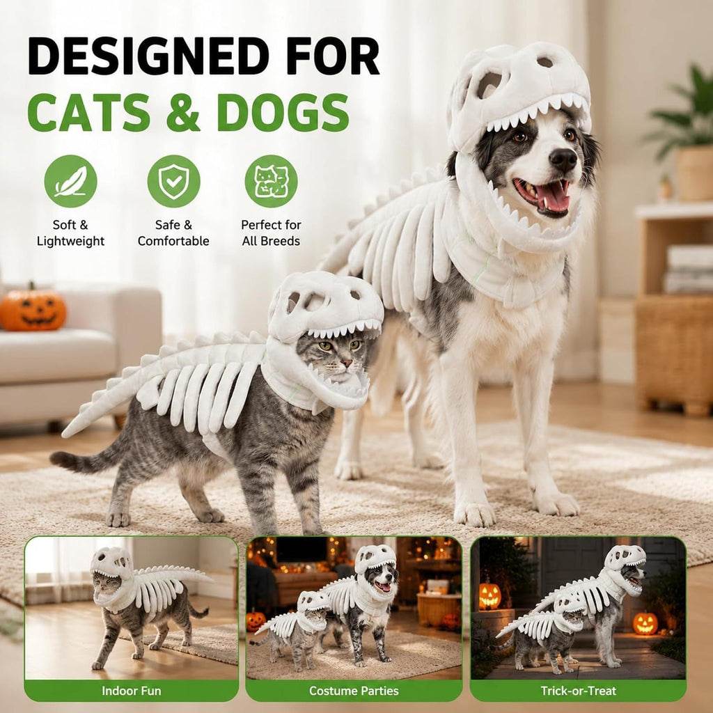 Pet Clothing  cos dinosaur skeleton
