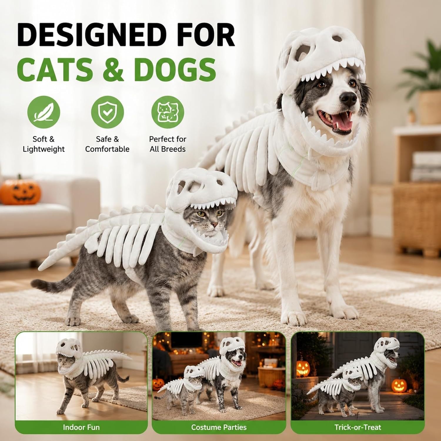 Pet Clothing  cos dinosaur skeleton