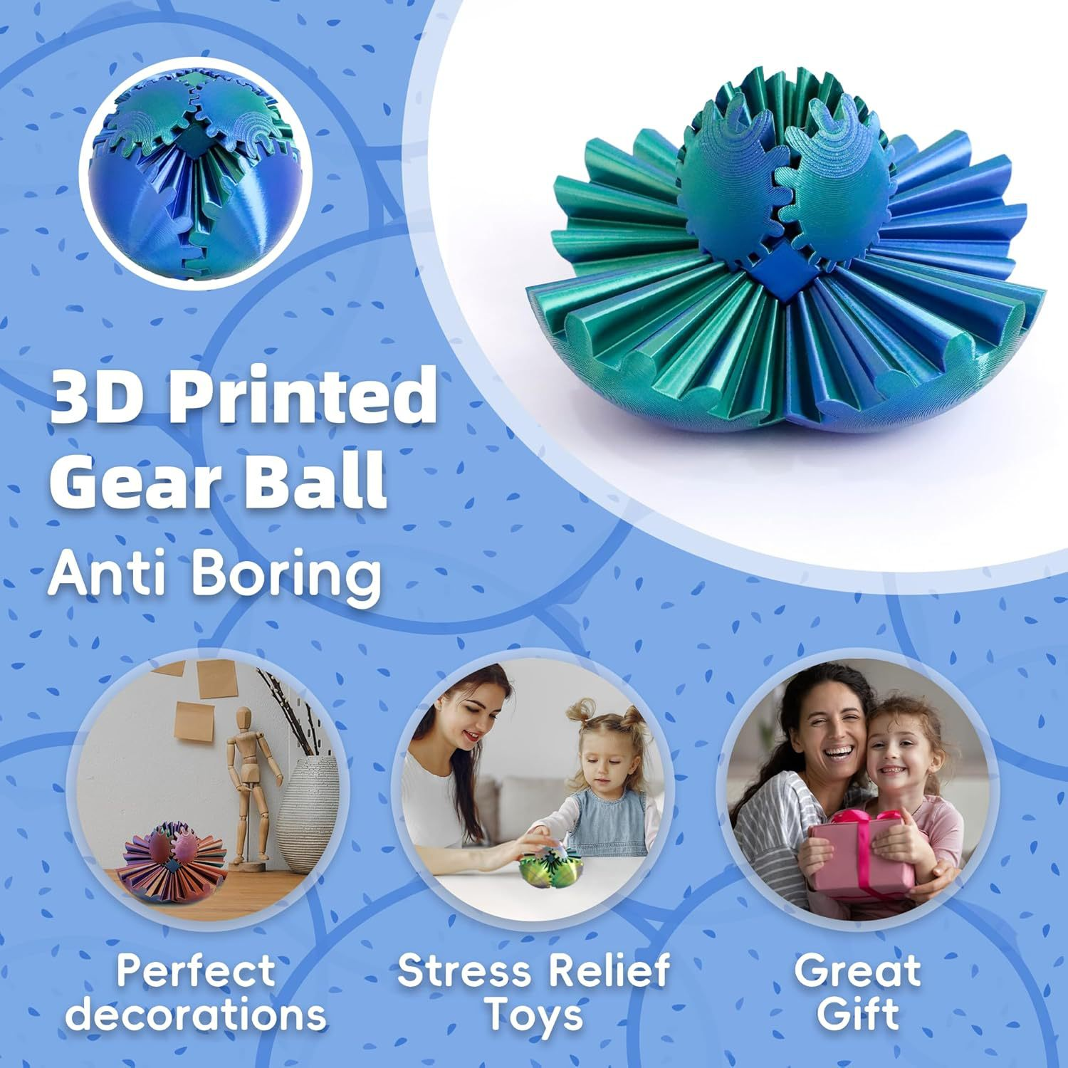3D Printed Transforming Gear Ball – Interactive Fidget & Stress Relief Toy