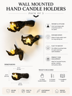 Halloween decorations, wall mounted creepy hands, life-size horror hands for gothic wall decoration to place candles