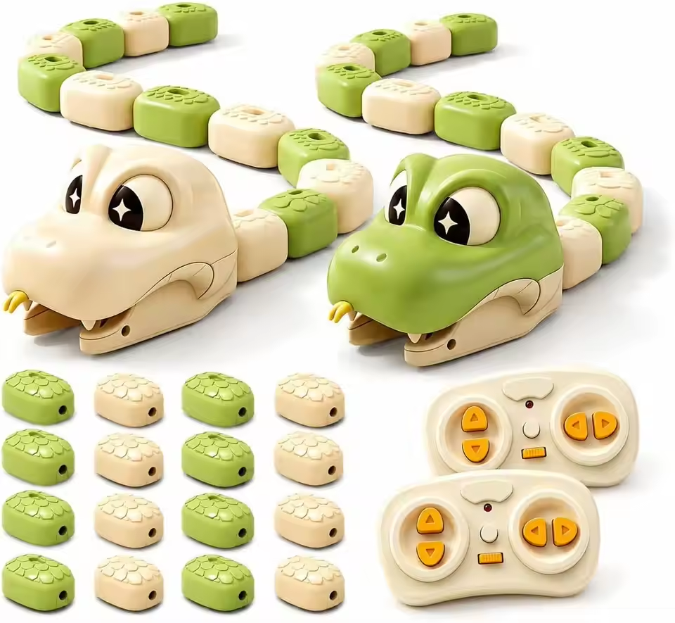 RC Toy Magnetic Eating Snake Remote Control Car Toy Dual Player Battle Rechargeable Flash Car Game Party Interactive Toys Gift
