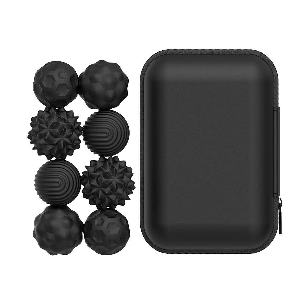Magnetic Sensory Fidget Balls – Textured Pocket Fidget Toy with Carrying Case
