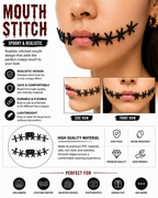 Halloween Faux Stitch Accessories – Mouth, Arm & Finger Horror Costume Decor