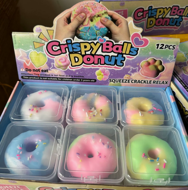 Doughnut-shaped stress-relieving hand-painted toy