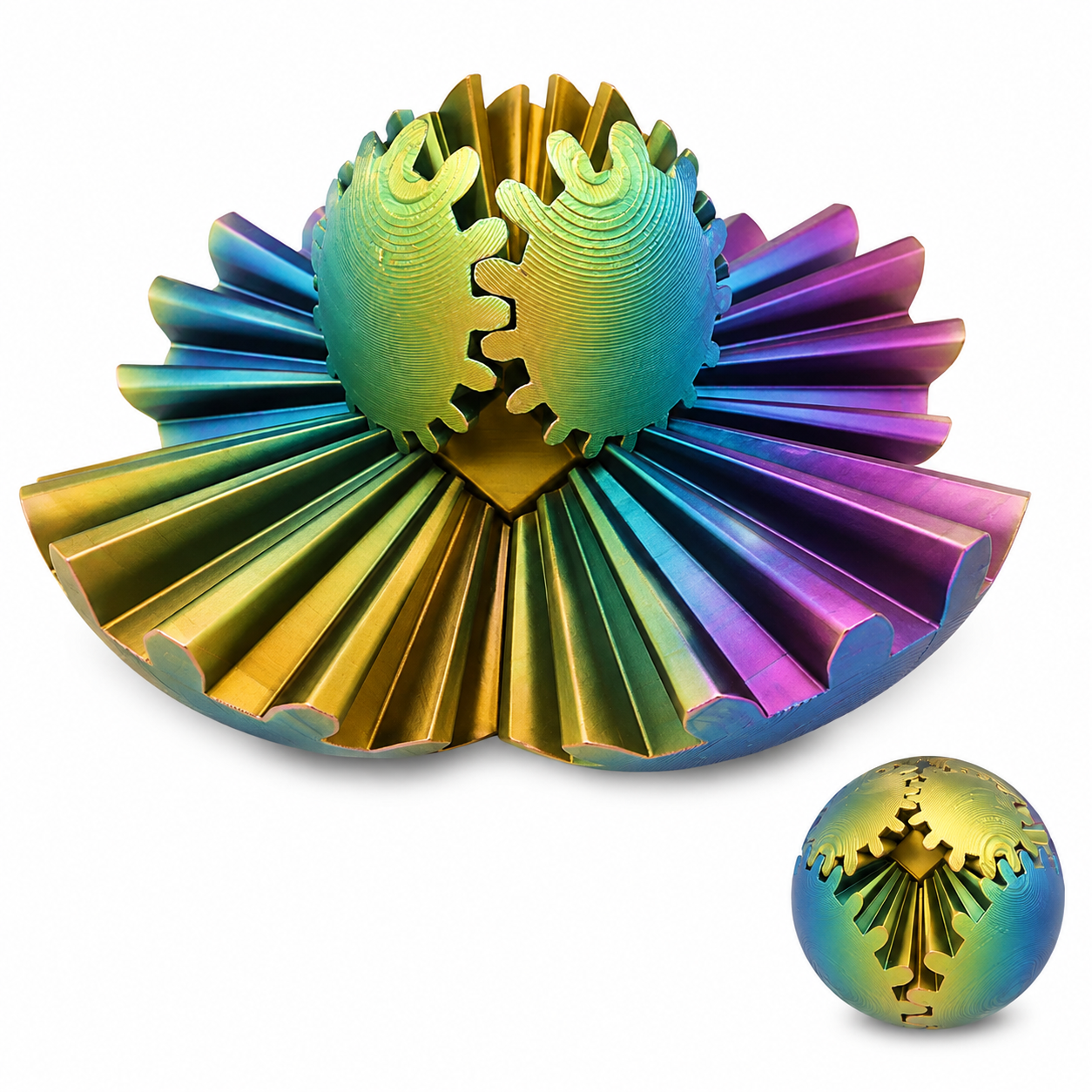 3D Printed Transforming Gear Ball – Interactive Fidget & Stress Relief Toy