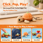 Fruit Turtle Clicker Fidget Keychain – Cute Stress Relief Pocket Toy