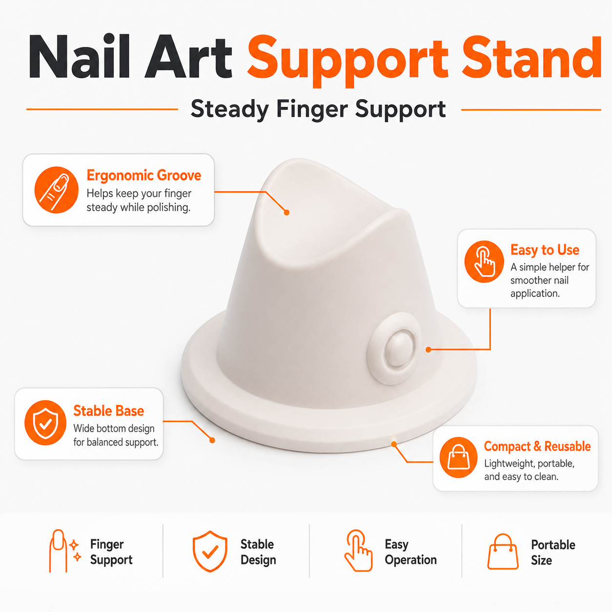 Nail Art Finger Support Stand – Steady Manicure Rest for Polish & Nail Design