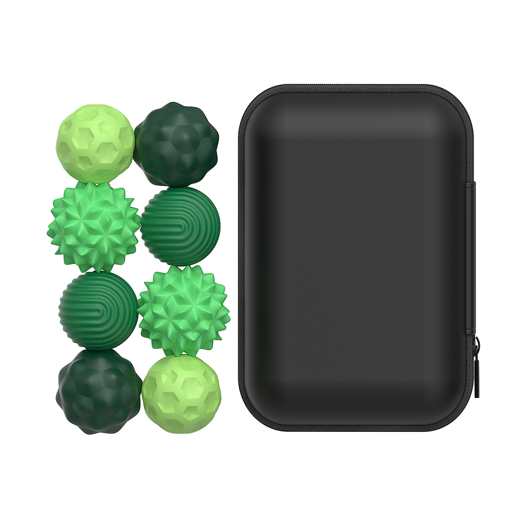 Magnetic Sensory Fidget Balls – Textured Pocket Fidget Toy with Carrying Case