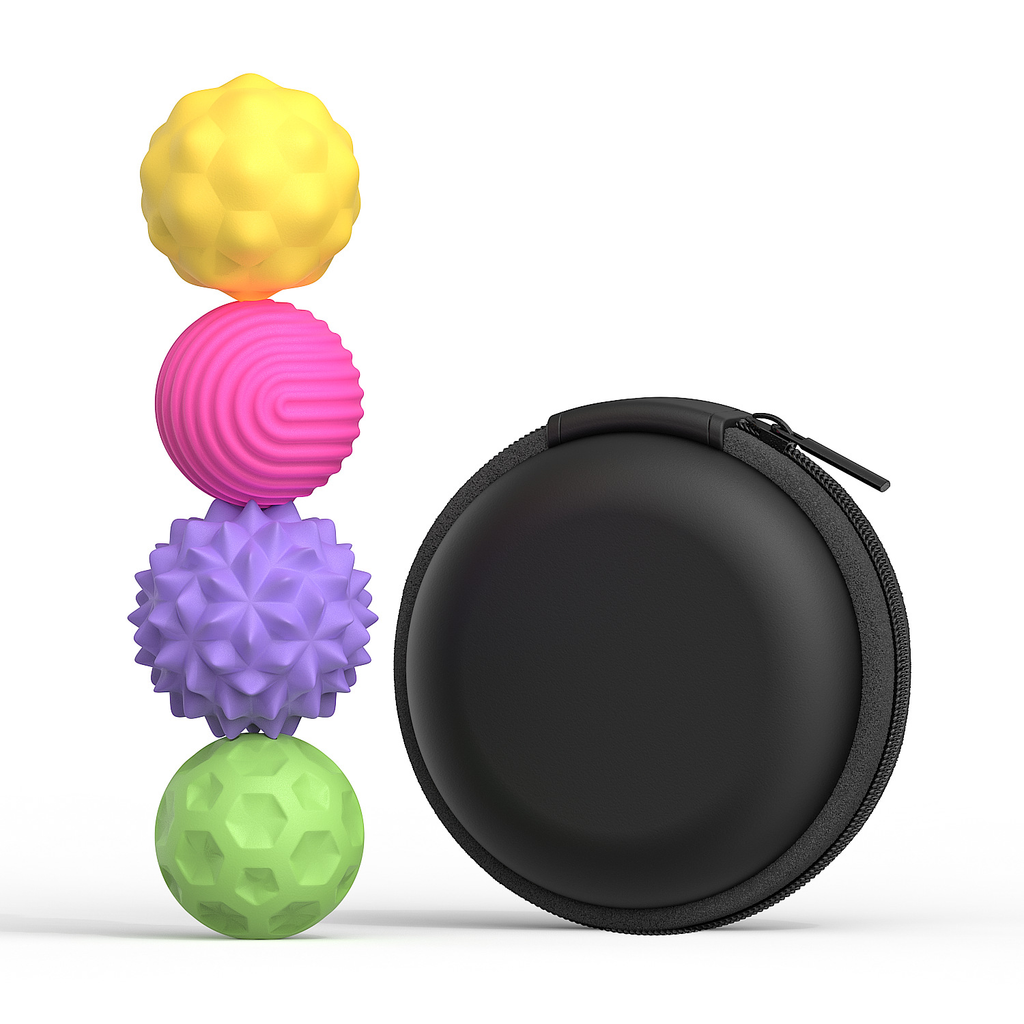 Magnetic Sensory Fidget Balls – Textured Pocket Fidget Toy with Carrying Case