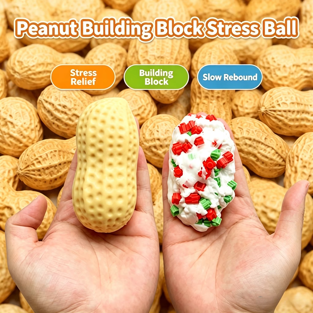 Peanut Squishy Fidget Toy – Stretch & Squeeze Stress Reliever