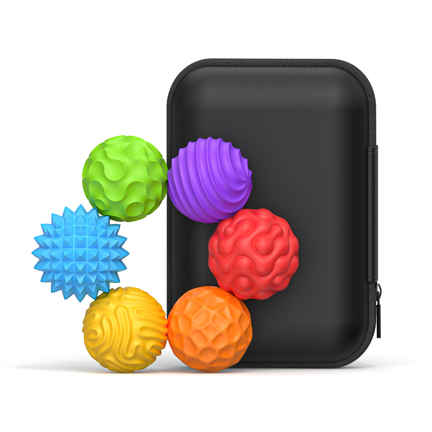 Magnetic Sensory Fidget Balls – Textured Pocket Fidget Toy with Carrying Case